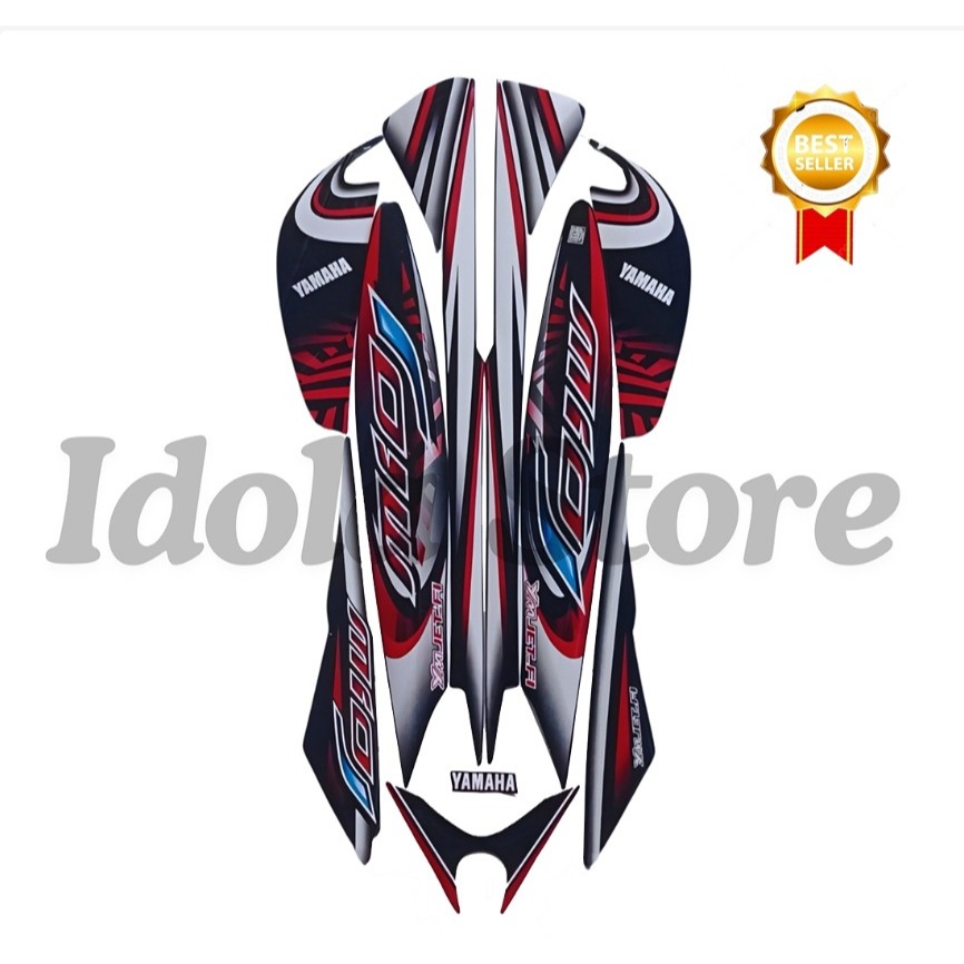 Stiker Striping Mio J 2013 Hitam Merah List Stiker Standar Mio J 2013 - Striping Standar Mio J 2013