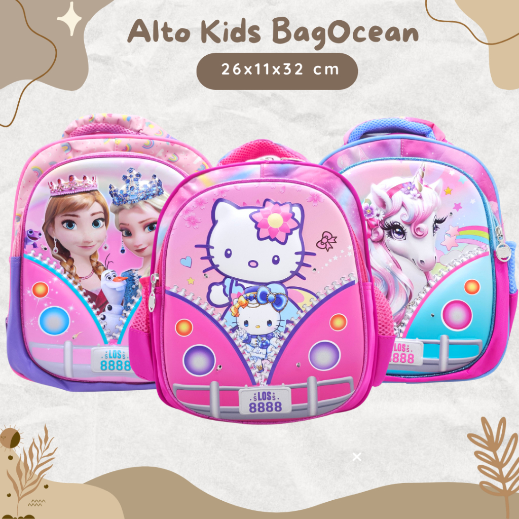 TAS ANAK LAMPU TIMBUL ALTO IMPORT 12 INCHI ORIGINAL MURAH BARU LUCU / RANSEL ANAK TIMBUL EMBOSS LAMP