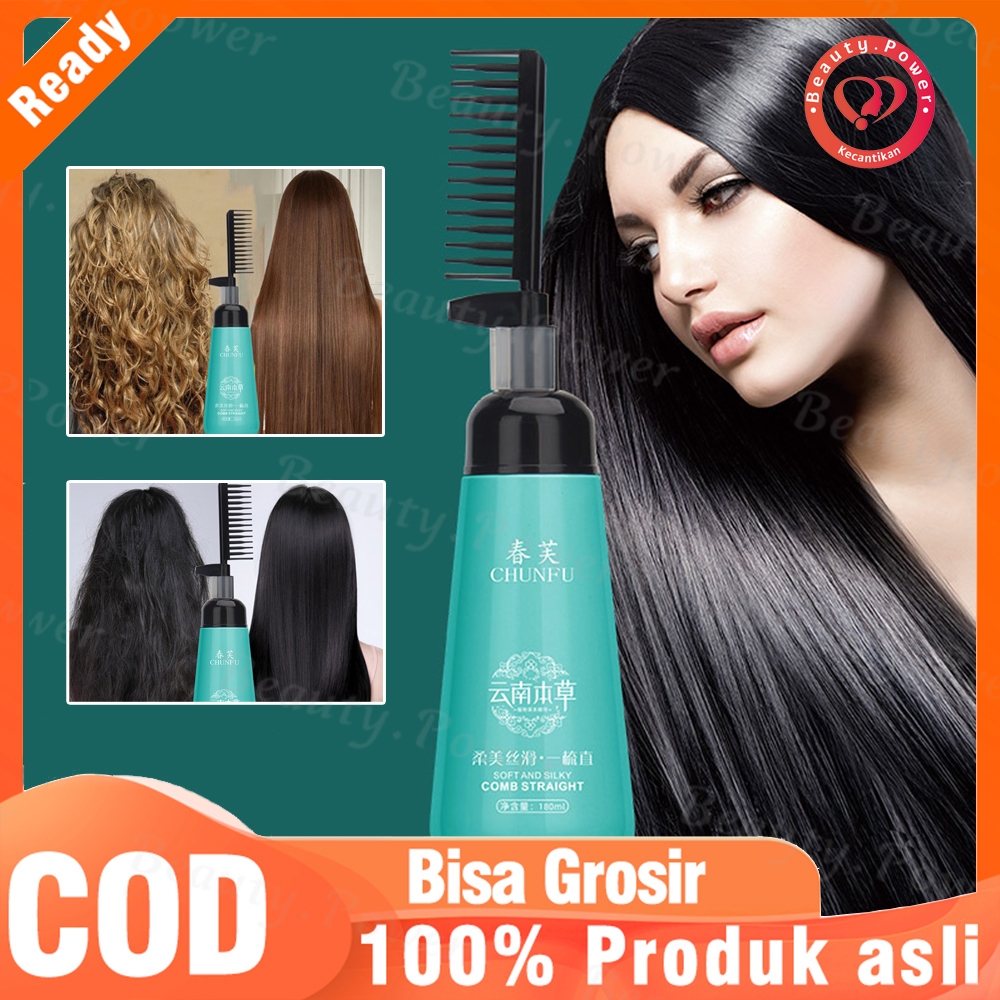 krim pelurus rambut permanen/ pelurus rambut tanpa catok pinky soothing meluruskan lengket kembali/ 