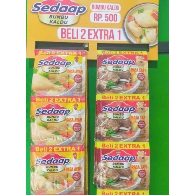 

Sedap bumbu kaldu sachet PROMO beli 2 gratis 1