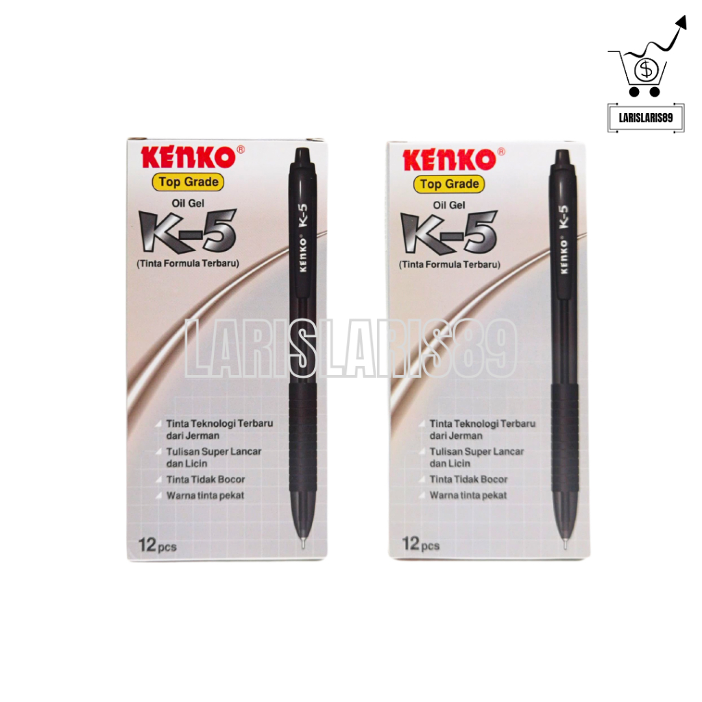 

Pulpen Oil Gel Kenko K-5 - Pen K5 Top Grade - Ballpoint Bolpen Pena Cetek Tinta Hitam [PER LUSIN]