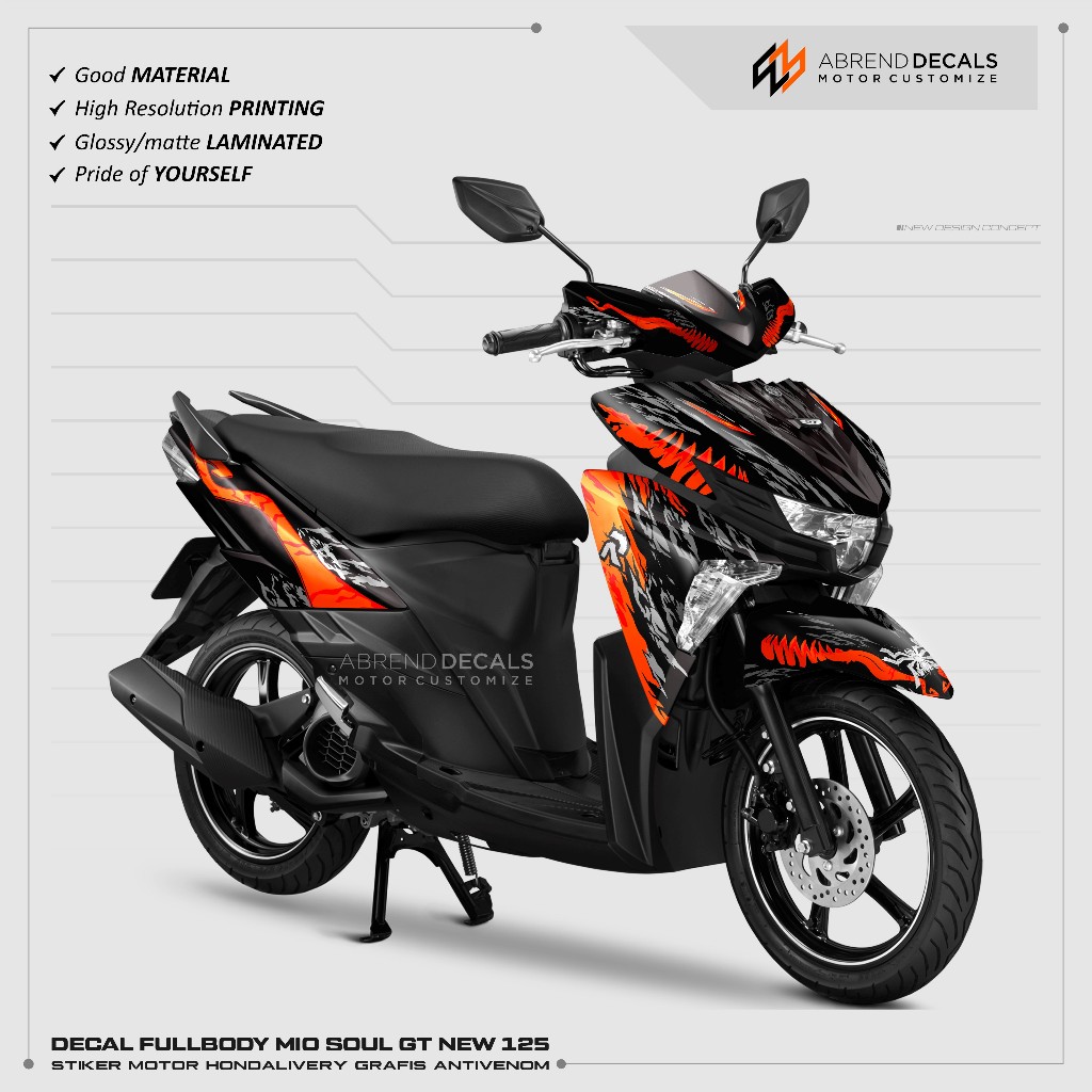 DECAL MIO SOUL GT 125 NEW ANTIVENOM / STIKER FULLBODY YAMAHA MIO SOUL GT DESIGN CUSTOM VARIASI