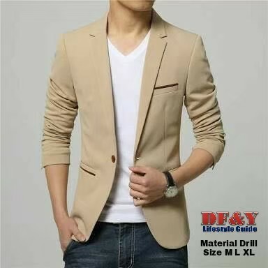 COD ( Bayar Di Tempat ) Jas Blazer Pria Casual Semi Formal Slim Fit Big Size M,L,XL,XXL Jas Resmi Se