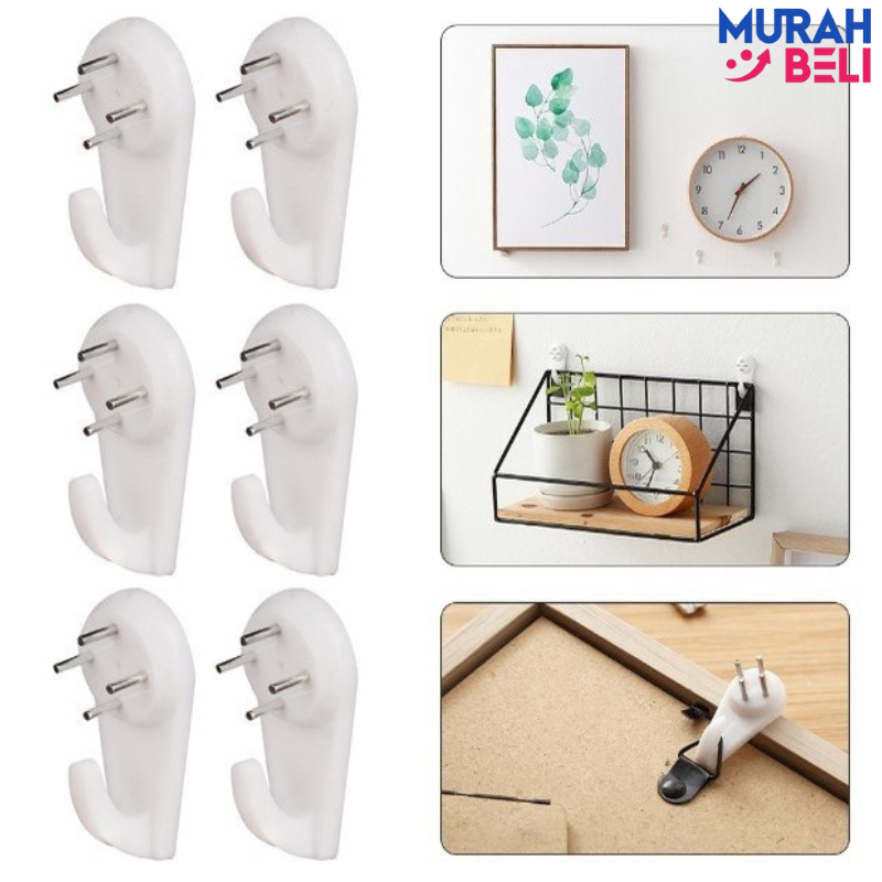 MB Gantungan Paku Dinding Tanpa Bor Wall Hook Kaitan Paku Bingkai Gantungan Ram Besi Wire Grid Wall 