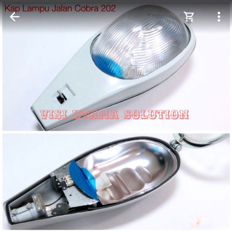 KAP/CUP LAMPU JALAN COBRA E27 CEMBUNG & DATAR - DATAR