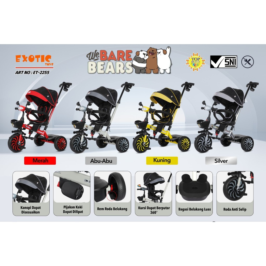 SEPEDA ANAK RODA TIGA EXOTIC ET-2255 / Tricycle Exotic ET-1267