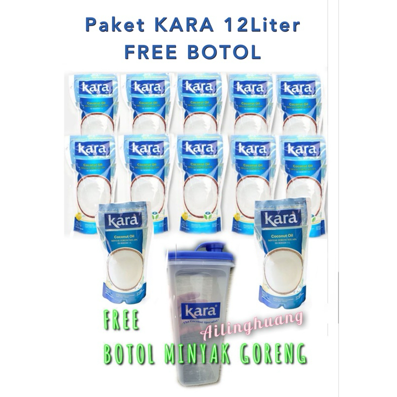 

Paket KARA 1Liter 12Liter Free Botol Minyak Goreng / KARA 1liter / Minyak Kelapa / Minyak Kelapa Kara 1L