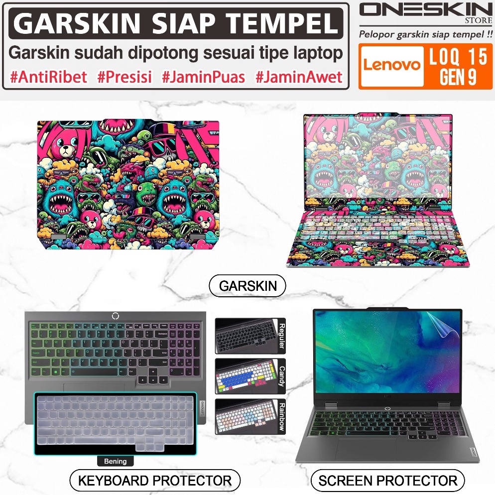 Garskin Sticker Laptop Pelindung Screen Keyboard Protector Lenovo LOQ Gaming15 15AHP9 15ARP9 15IAX9 