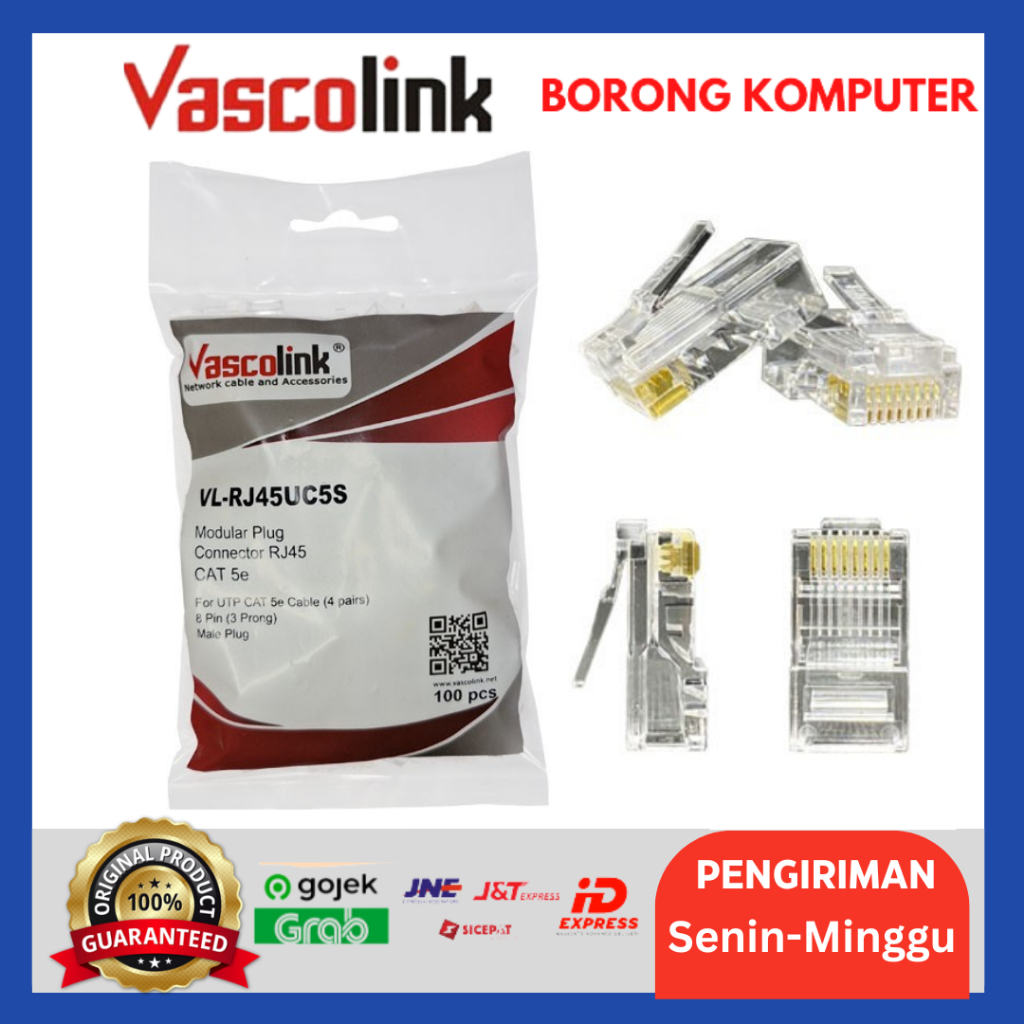 Konektor RJ45 Cat5e 100Pcs Vascolink