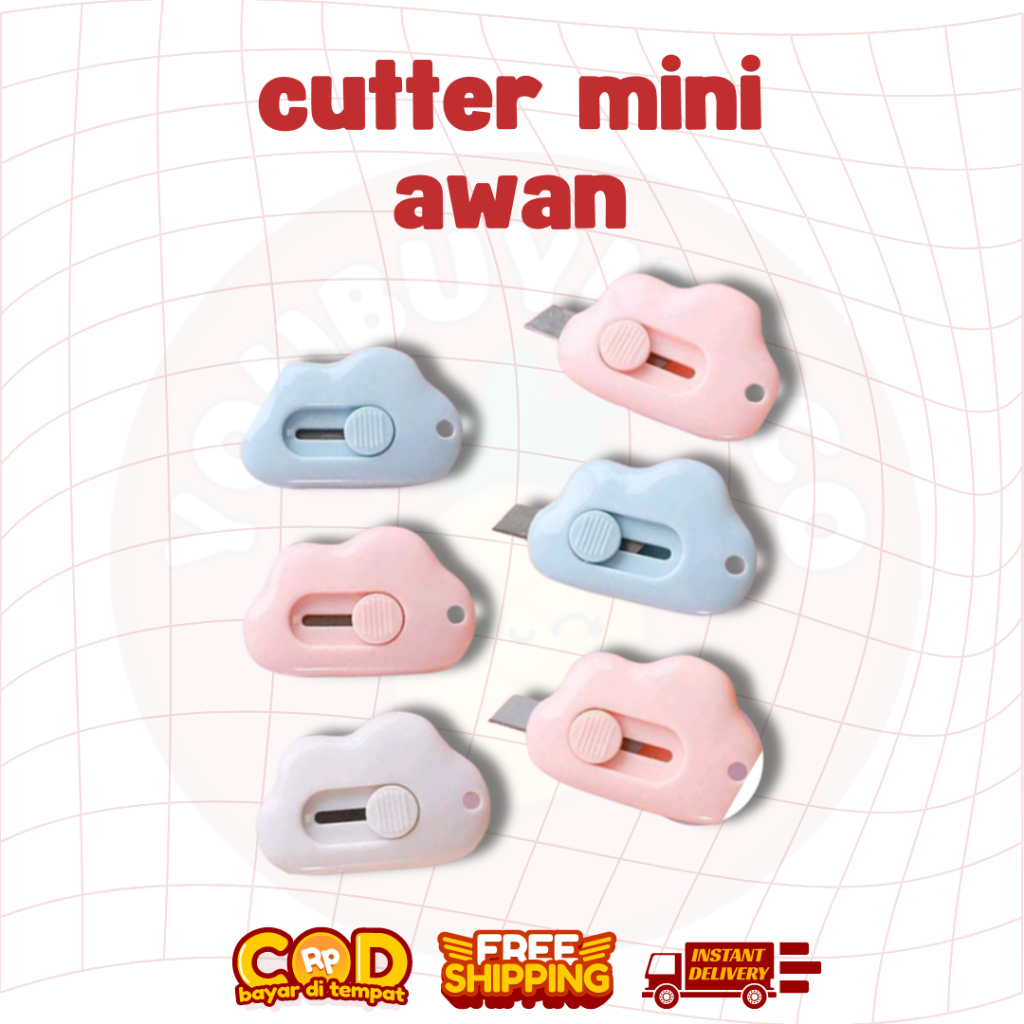 

[COD] CUTTER MINI BENTUK AWAN PISAU KECIL PORTABLE LUCU PEMOTONG KERTAS