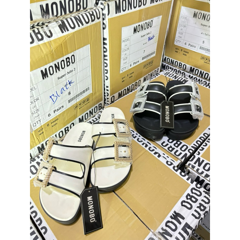 Monobo Sandal Wanita Bovy Bangkok MNB05 Hitam Ivory DJL1