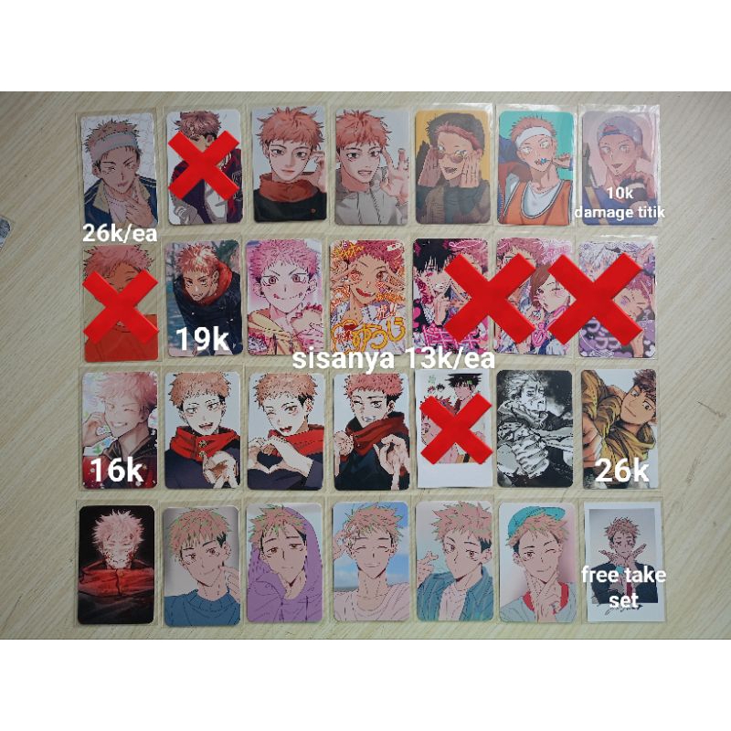 (BACA DESKRIPSI) PHOTOCARD PC JUJUTSU KAISEN JJK ITADORI YUUJI SUGURU GETO CHAINSAW CSM DENJI SLAM D