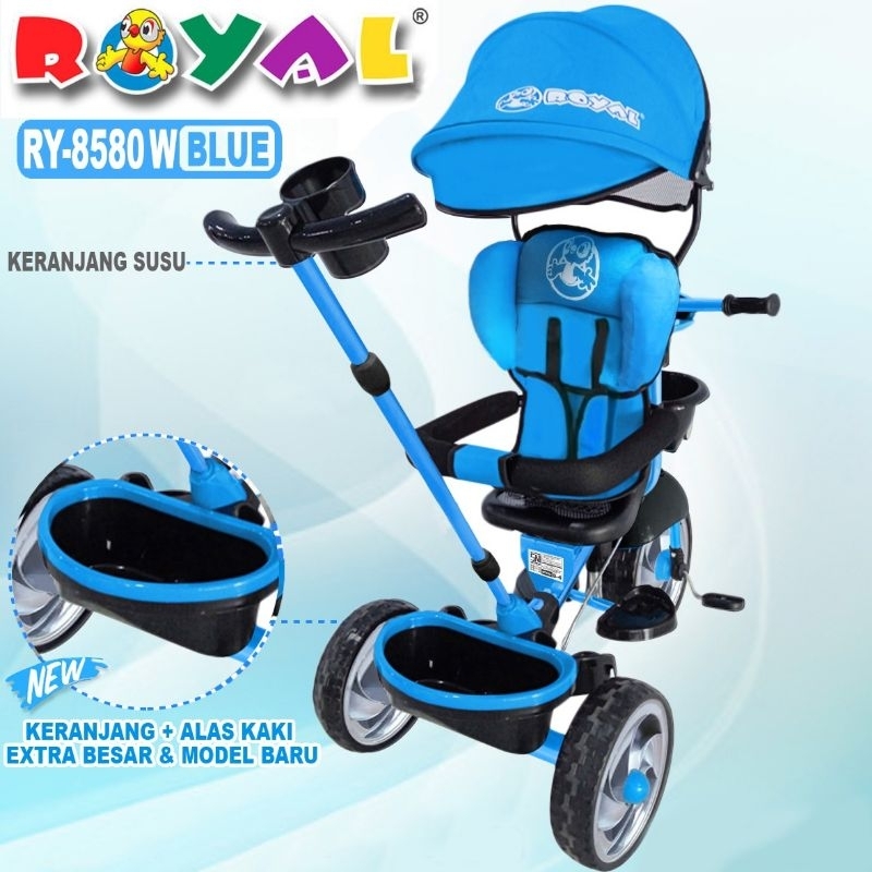 Promo SEPEDA STROLLER ROYAL 8580W (KURSI PUTAR BAN JUMBO + SABUK TALI PINGGANG & BANTALAN KEPALA)