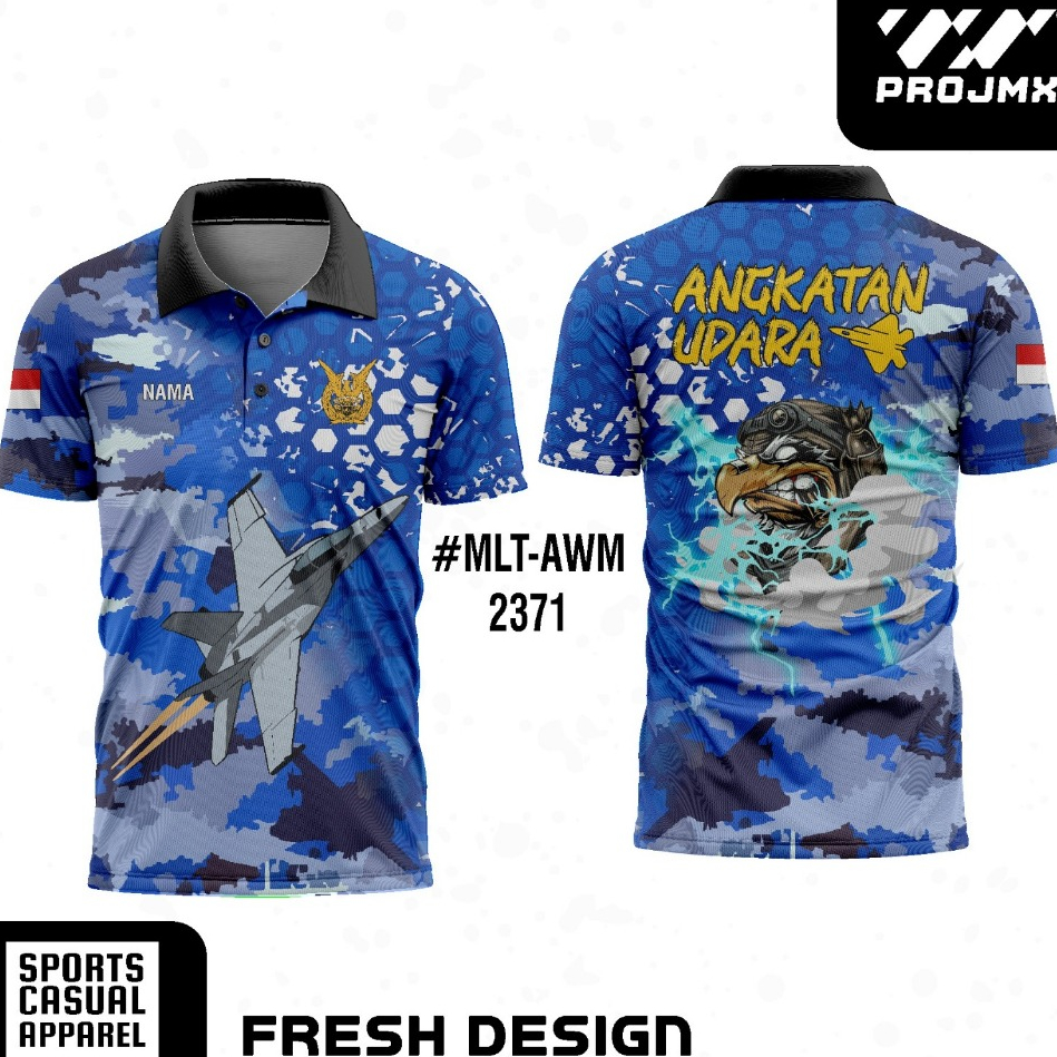 PROJMX - KAOS JERSEY LENGAN PENDEK TNI AU ( BISA CUSTOM)