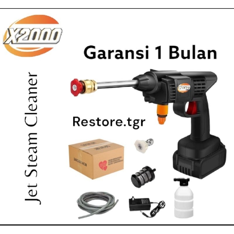 Alat Mesin Cuci Steam Motor Mobil Portable Battery Baterai Batre / Jet  Cleaner Portable / Cordless 