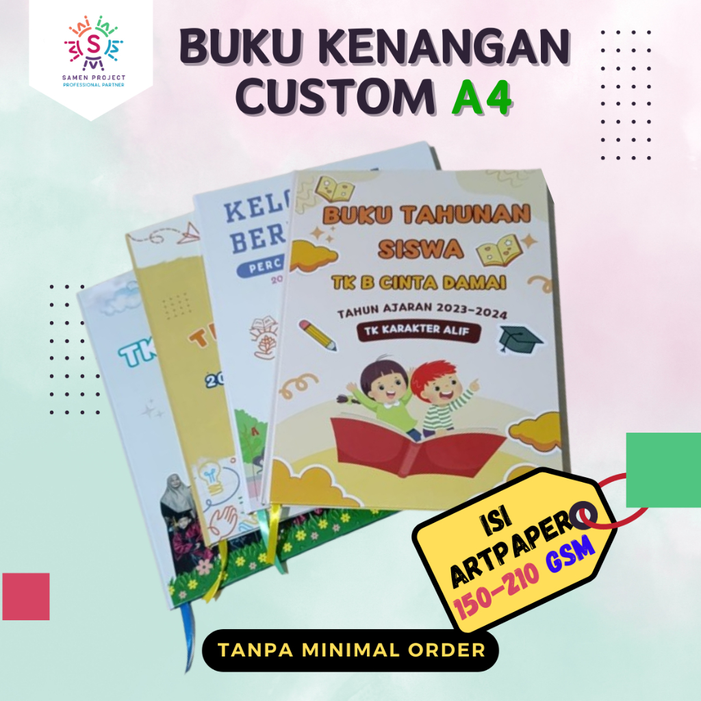 Cetak Buku Album Foto Photobook Yearbook Kenangan Tahunan Custom Hardcover Softcover Jilid Lem Bindi