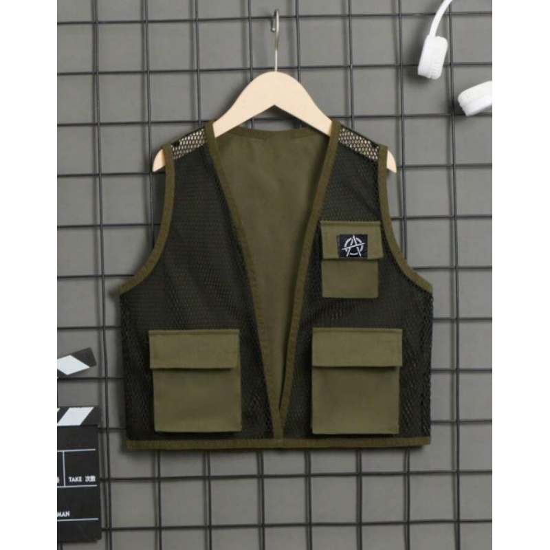 Vest Fishing nets Rompi Pria Army Zipp