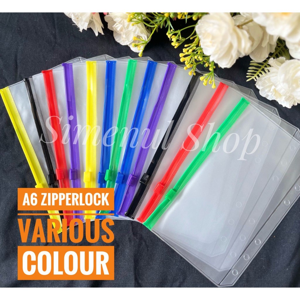 

ZIPLOCK BINDER A6/Kantong Penyimpanan Tagihan/Zipper Pocket/ZIPLOCK SLEEVE WARNA WARNI