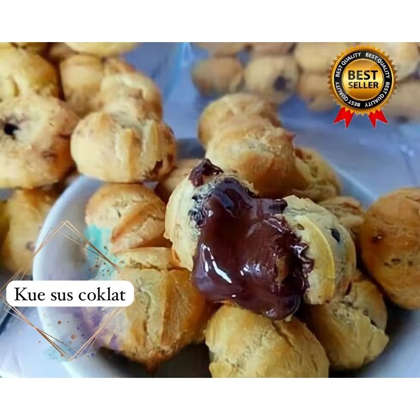 

kue sus coklat lumer/soes coklat lumer