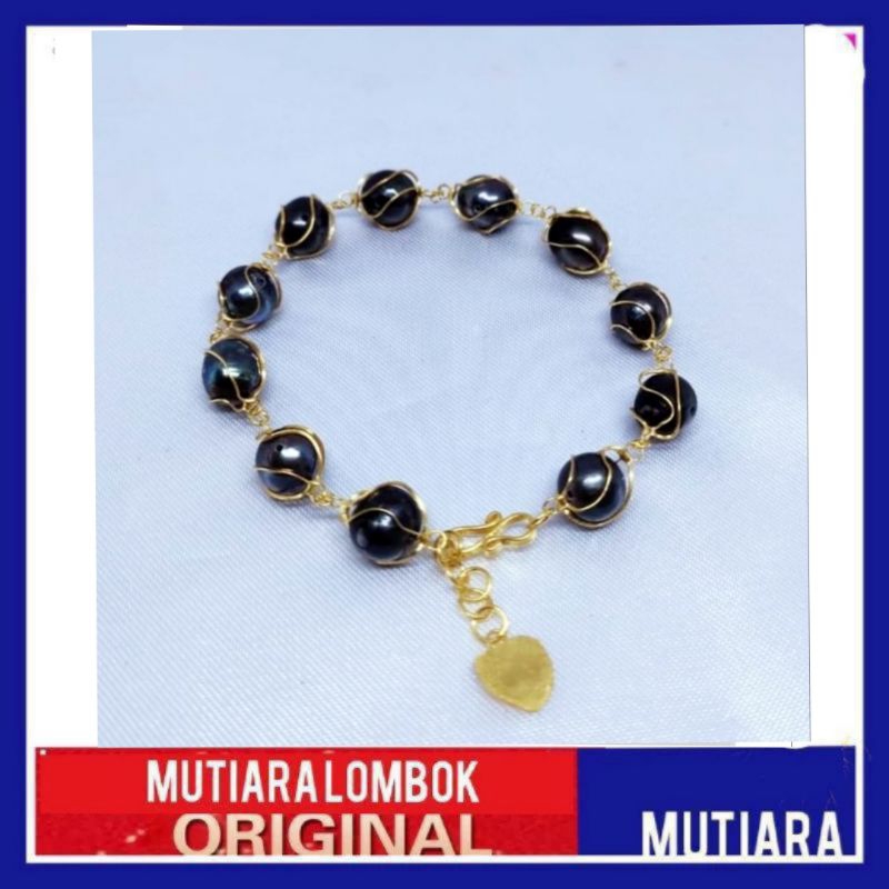 perhiasan gelang mutiara lombok asli gelang tangan wanita mutiara air tawar asli jewellery pearl hit