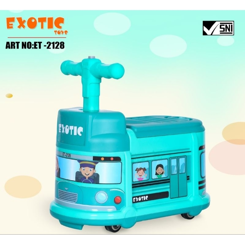 Exotic Mainan Mobil Ride on Mini Bus Dengan Bagasi Penyimpanan ET2128