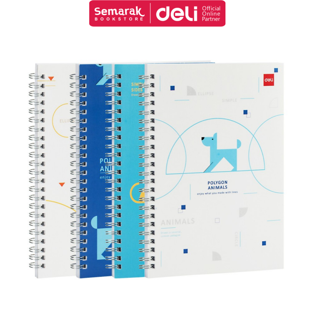 

Deli LA560 Spiral Notebook Polygon Animal Buku Tulis Catatan A5