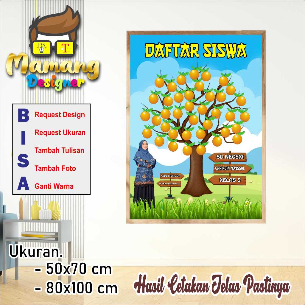 Spanduk Banner MMT Pohon Daftar Anak Sekolah, Pohon Literasi BB