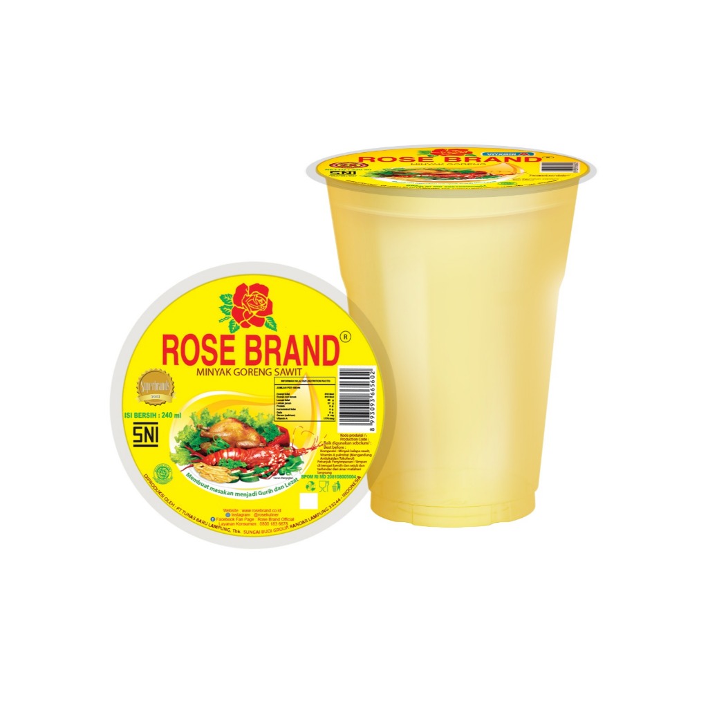 

Minyak Goreng rosebrand cup 220ml 1 dus isi 48 pcs