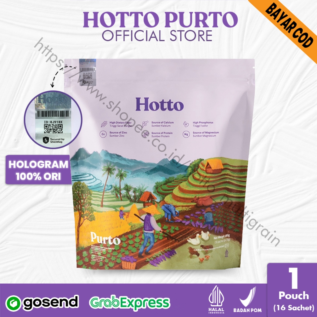 

HOTTO PURTO MULTIGRAIN WITH PURPLE POTATO HOKTO PURTO MULTIGRAIN WITH 1 POUCH 16 SASET SARAPAN SEHAT