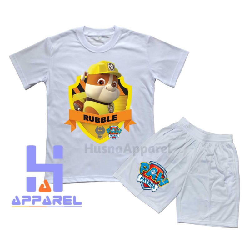 BAJU ANAK KAOS ANAK SETELAN RUBBLE PAW PATROL