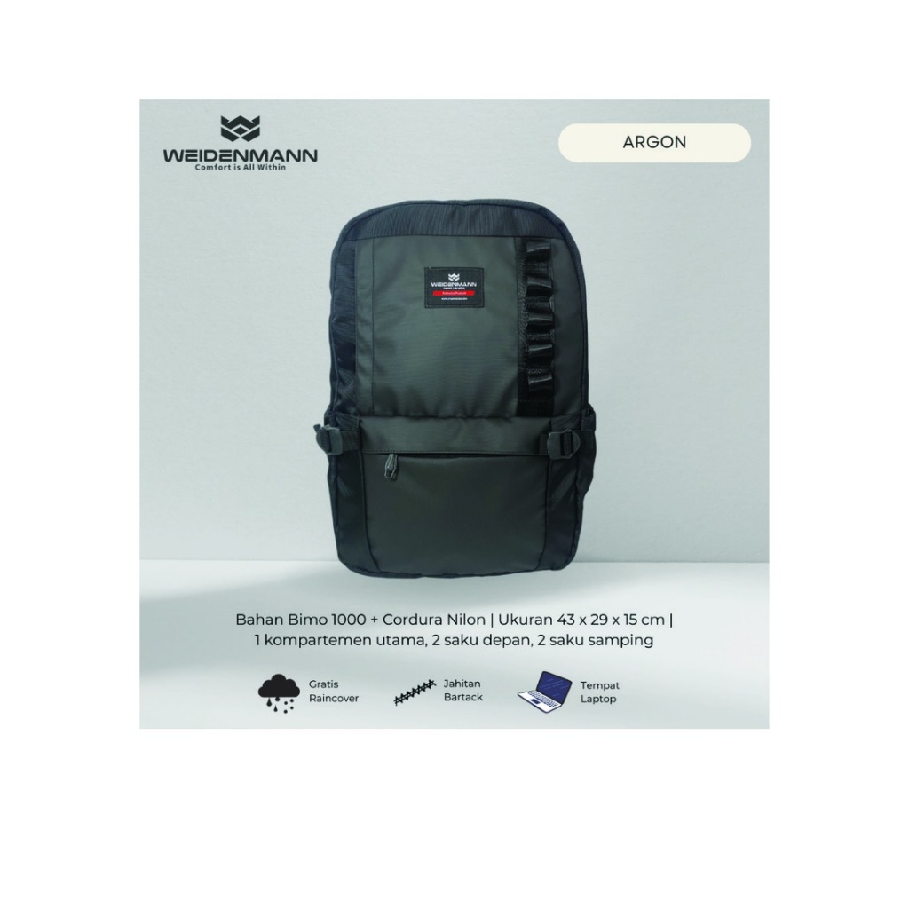Weidenmann Argon Tas Ransel Backpack Pria Hitam