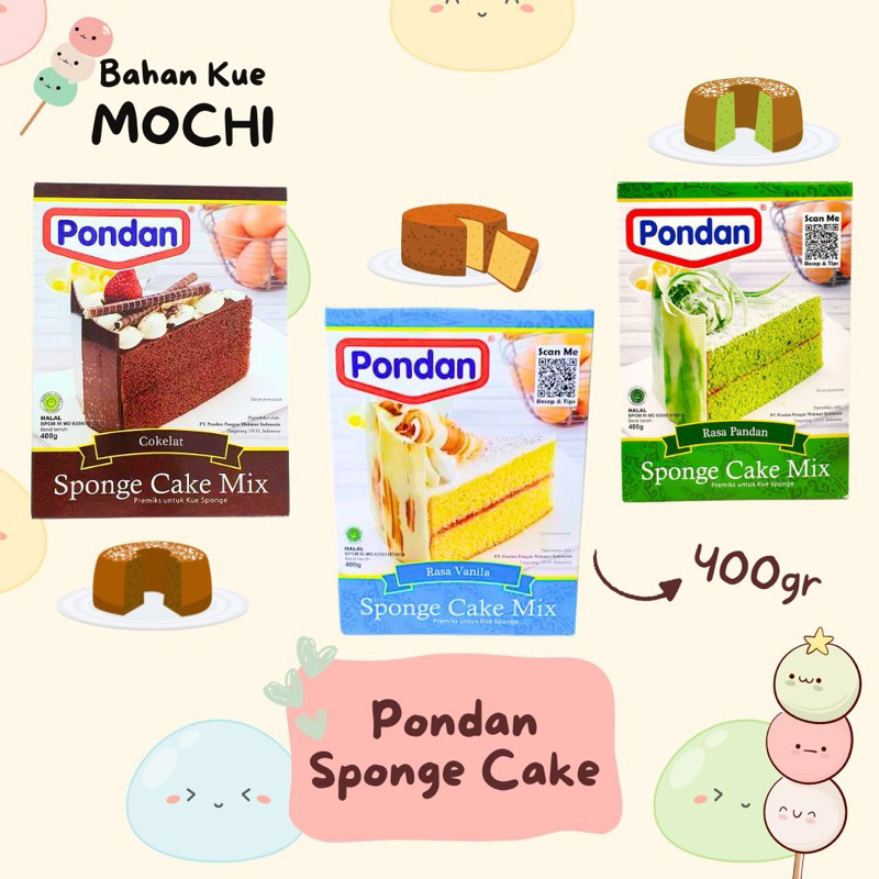 

Pondan Sponge Cake Mix 400gr / Sponge Cake Instan 400gr Pondan