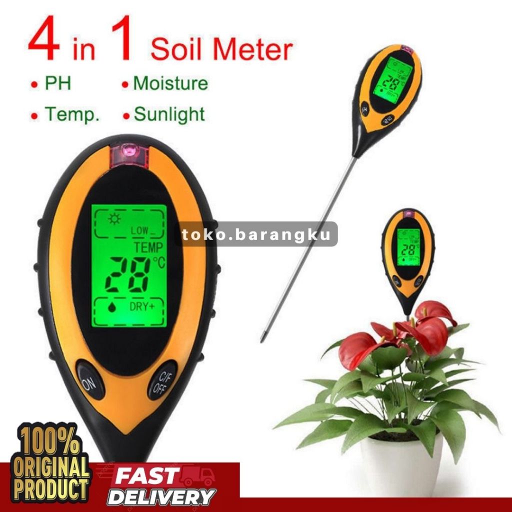 ph meter tanah digital / 4 in 1 soil analyzer