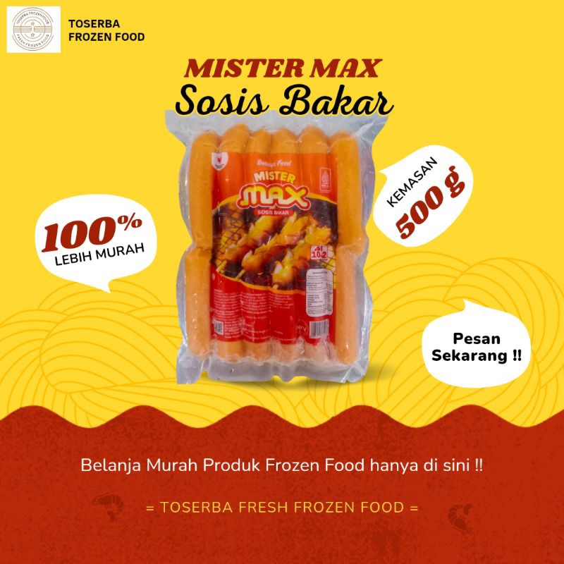 

MISTER MAX Sosis Bakar Mini 500g Isi 12 pcs