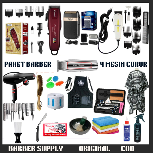 cod Paket Barbershop Lengkap Original Alat Cukur Rambut Paket Peralatan Usaha Barbershop Super Taper