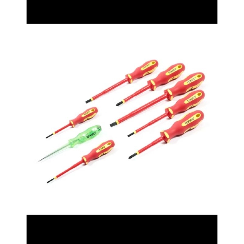 TEKIRO obeng listrik set 8 pcs / obeng listrik set / tools - alat perkakas