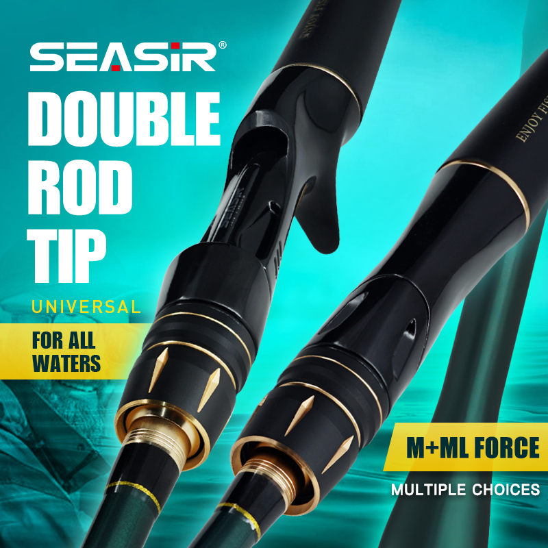 [OFFICIAL] SEASIR Dark Dragon II Joran Fishing Rods, M/ML Two Rod Tips Spinning BaitcastingJoran pancing Lure Carbon Fiber One-Piece Grip (6-35g/2.1M/2.4M)