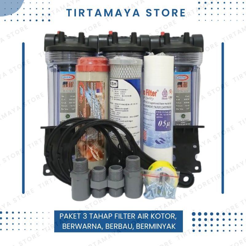 Penyaring Air Sumur Filter Air Rumah tangga Keruh Bau Berminyak 10 inch Tirtamaya