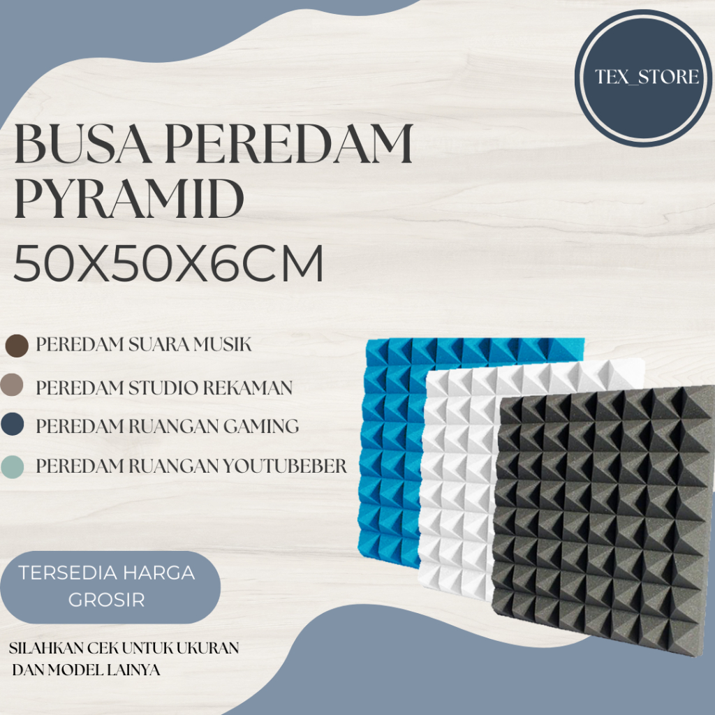 Busa Pyramid Peredam Suara - peredam Suara Accoustic Foam Pyramid 50x50cm