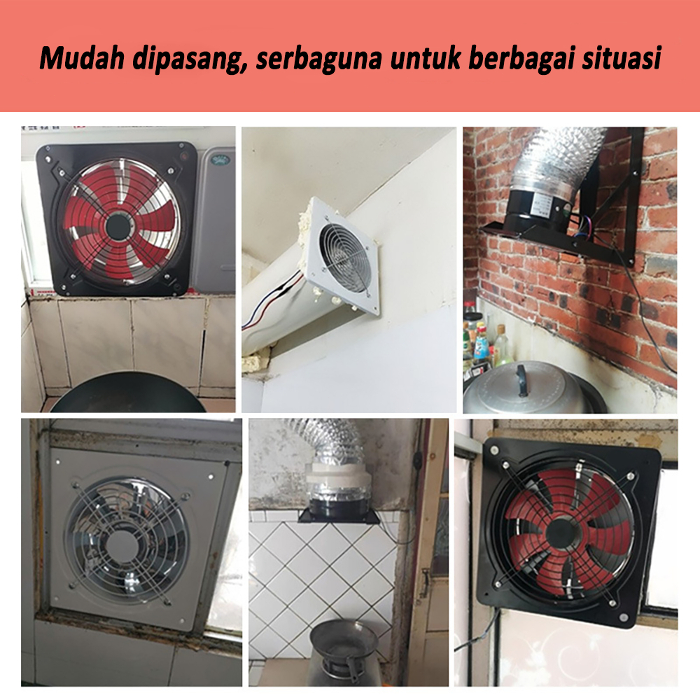 Exhaust Fan Dinding 4Inch/6Inch Kipas Exhaust Ventilasi Dinding exhaust fan kamar mandi Booster Fan