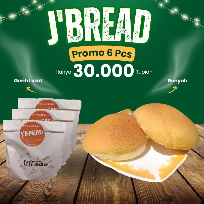 

J'Bread 1/2 Doz - Roti Rasa Kopi Papua - Isian Butter - Isi 6 pcs