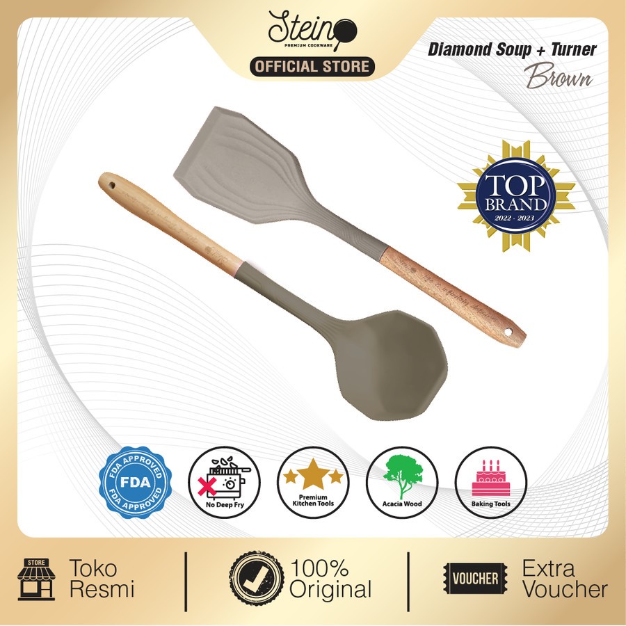 STEIN COOKWARE DUO DIAMOND SPATULA SILICONE | SUTIL | ALAT MASAK | PERALATAN MASAK | STEIN