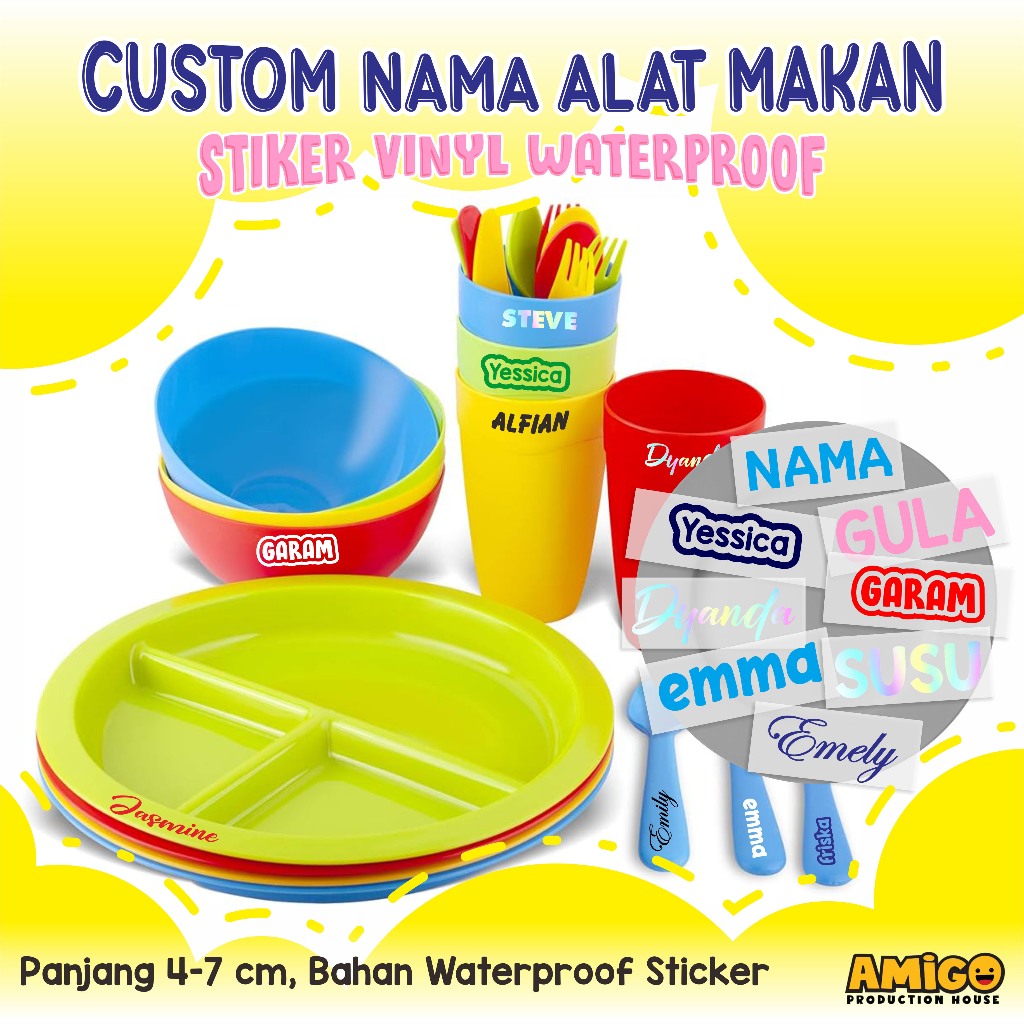 Stiker Alat Makan Sticker Waterproof Cutting Stiker Decal Cutting Custom