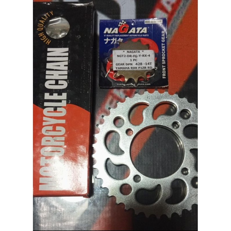 GEAR GIR SET NAGATA 428-14/38/110L YAMAHA FIZR JUPZ RXKING