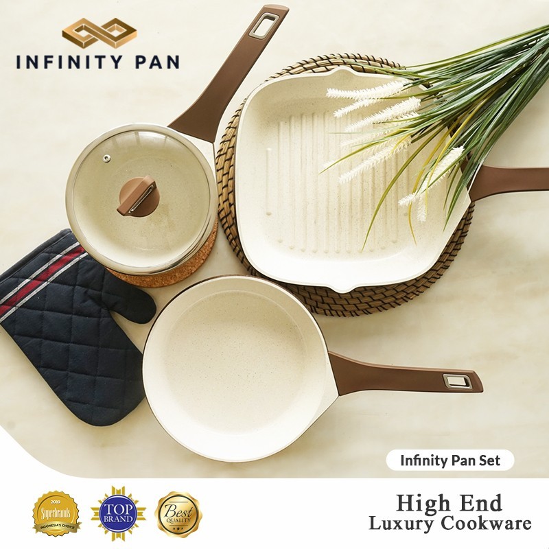 BOLDE INFINITY PAN 4 PCS SET | PANCI SET | ALAT MASAK | FYRPAN | SAUCE PAN | GRILL PAN | KADO | KADO
