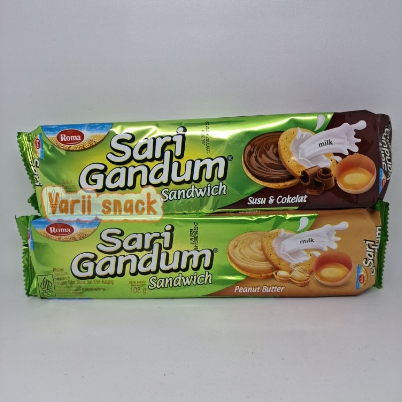 

Sari Gandum Sandwich Coklat Peanut Butter 108 gr