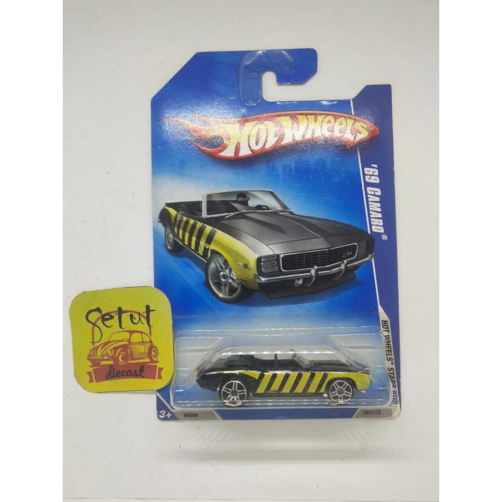 HOT WHEELS HOTWHEELS 69 CAMARO HITAM BLACK BLUE CARD
