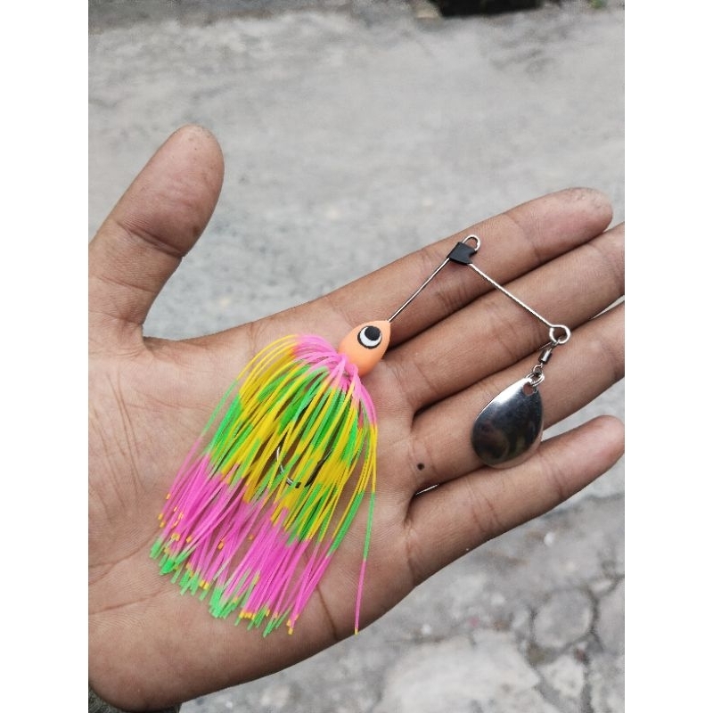 SPINER GETAR  BLADE BULAT 11 GRAM SKIRT TEBAL SINGEL HOOK  SPINER  UMPAN CASTING IKAN GABUS DAN TOMA