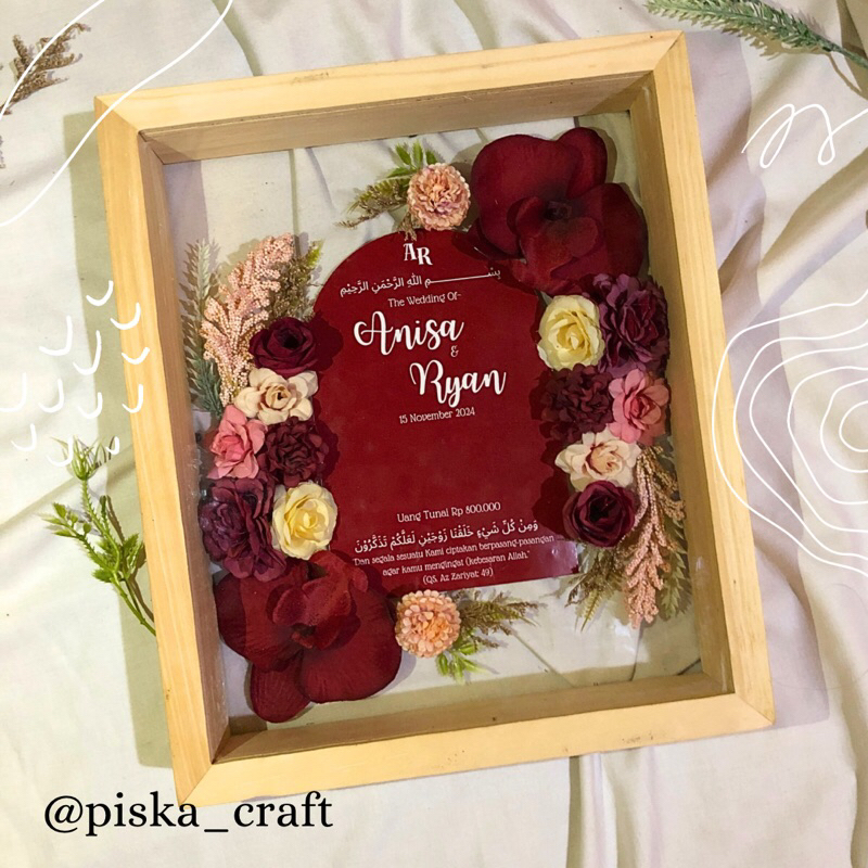 MAHAR BOX AKRILIK FRAME KAYU | MAHAR AKRILIK | BISA REQUEST WARNA | MAHAR MURAH | MAHAR PERNIKAHAN