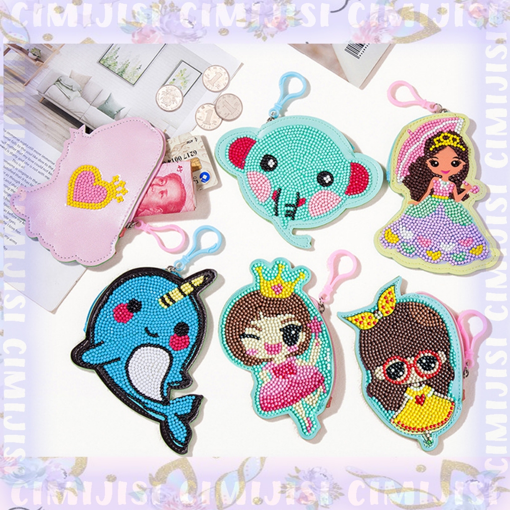 Painting Set Diamond 1 Set Kreatif Painting - DIY DIAMOND PAINTING set lengkap + mini pouch / dompet